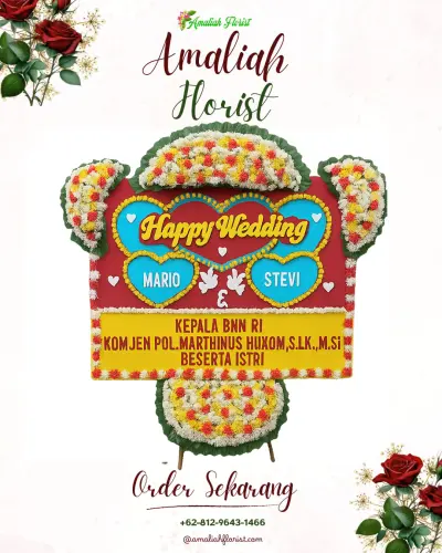Karangan Papan Bunga Pernikahan di Soa